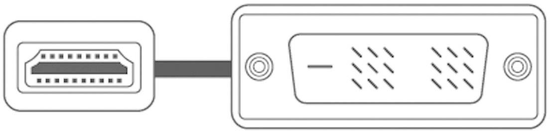 Une fiche HDMI est branchée dans une prise HDMI.