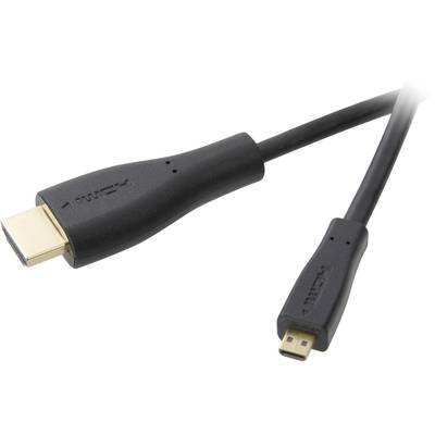 Câble de raccordement SpeaKa Professional HDMI Fiche mâle HDMI-A, Fiche mâle HDMI-A 0.45 m noir SP-9075600 canal de reto-0