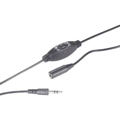 Rallonge SpeaKa Professional SP-7870380 Jack audio [1x Jack mâle 3.5 mm - 1x Jack femelle 3.5 mm] 6.00 m noir avec régul