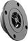 Un tweeter noir rond avec une grille de protection et quatre trous de fixation.