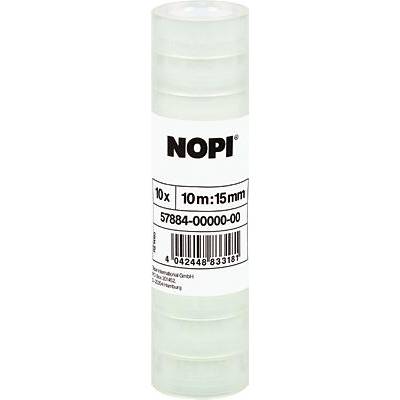 Ruban adhésif Nopi® Nopi 57884-00000-00 transparent (L x l) 10 m x 15 mm acrylique 10 pc(s)