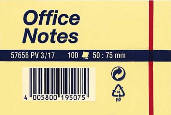 Note adhésive tesa 57656-17 50 mm x 75 mm  jaune 100 feuille(s)