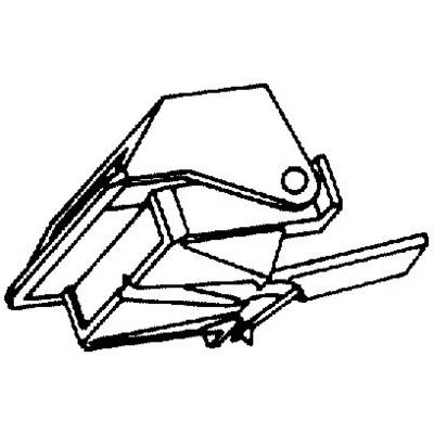 Dessin au trait d'une forme géométrique avec plusieurs arêtes et angles, ressemblant à un origami abstrait ou à un composant technique.