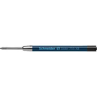 Un stylo à bille noir portant l'inscription 'Schneider Slider 755 XB' sur son corps.