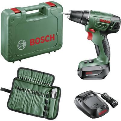 Perceuse-visseuse sans fil Bosch Home and Garden PSR 14 060395430F  14.4 V 1.5 Ah Li-Ion + batterie, + accessoires, + ma