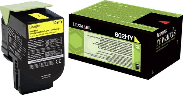 Toner d'origine Lexmark 802HY jaune