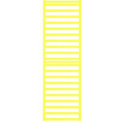 Étiquettes de câbles jaunes en forme de bande, avec des découpes rectangulaires pour l'identification des câbles dans les installations électriques.