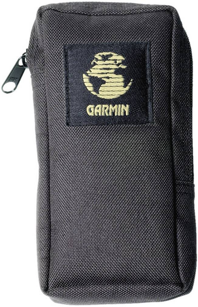 Sac Garmin noir avec fermeture à glissière et logo brodé couleur or sur l'avant.