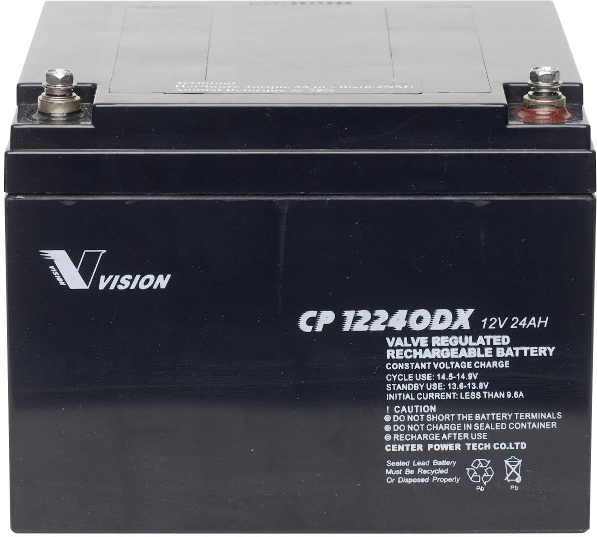 Batterie au plomb 12 V 24 Ah Vision Akkus CP12240DX plomb (AGM) (l x H x P)  166 x 125 x 175 mm raccord à vis M5 sans ent
