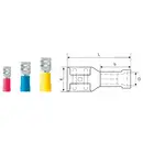 Cosse clip 6.3 mm x 0.8 mm Weidmüller LIF 1,5F638 R 9200540000 180 ° partiellement isolé rouge 100 pc(s)