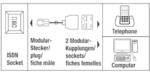 Adaptateur en y Hama ISDN [1x fiche RJ45 8p4c - 2x fiches RJ45 8p4c]