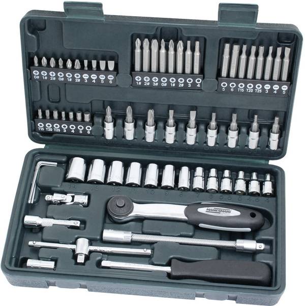 Jeu de clés à douille 65 pièces Brüder Mannesmann  métrique 1/4" (6.3 mm) M29165