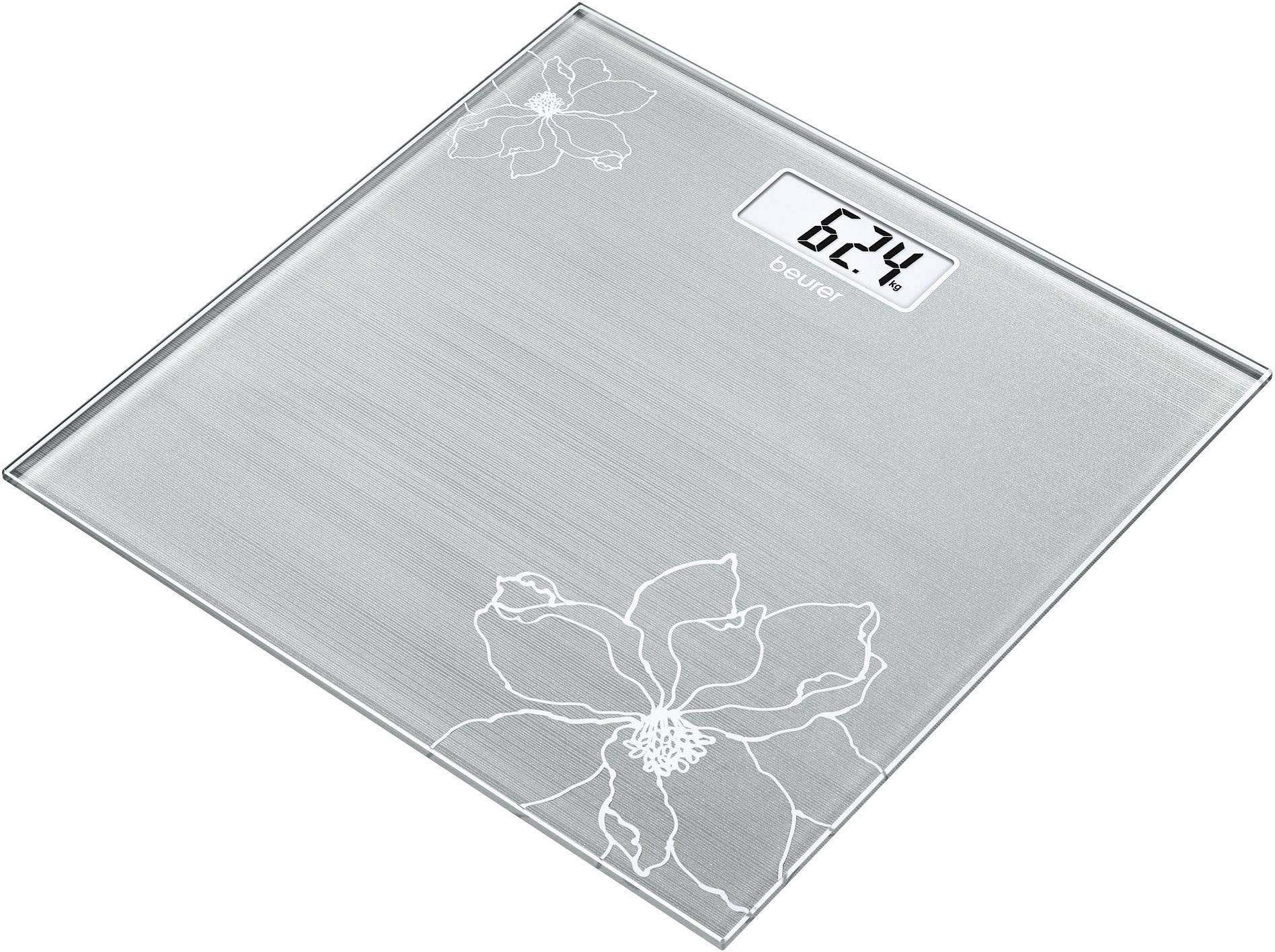 Balance personnelle digitale avec motif floral et affichage de '62,4'.