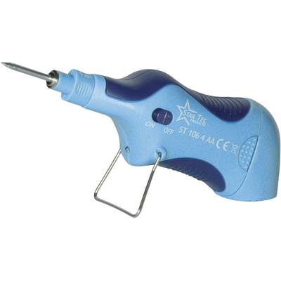 Un tournevis électrique bleu avec une poignée ergonomique et un interrupteur marche/arrêt. Équipé d'un embout pour les travaux de vissage.