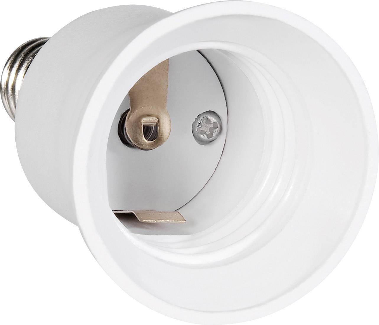 Douille E27 blanche avec contact métallique et connexion à vis intérieure, adaptée aux ampoules à incandescence.
