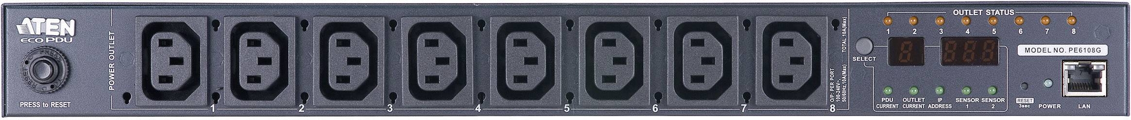 ATEN PE8108G Multiprise IP, 8 ports, 1UH, 8xC13, 10A