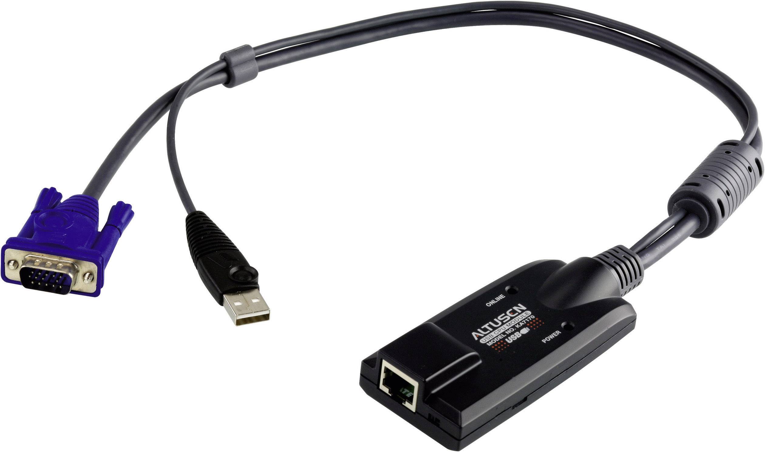 Adaptateur KVM ATEN [1x VGA mâle, USB 2.0 type A mâle 1x RJ45 femelle