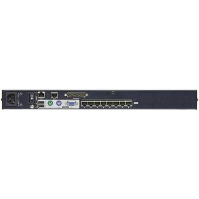 Le dos d'un périphérique réseau présente divers ports : câble d'alimentation, USB, ports série et ports réseau.