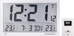 Horloge sans fil Jumbo avec affichage de la température intérieure et extérieure