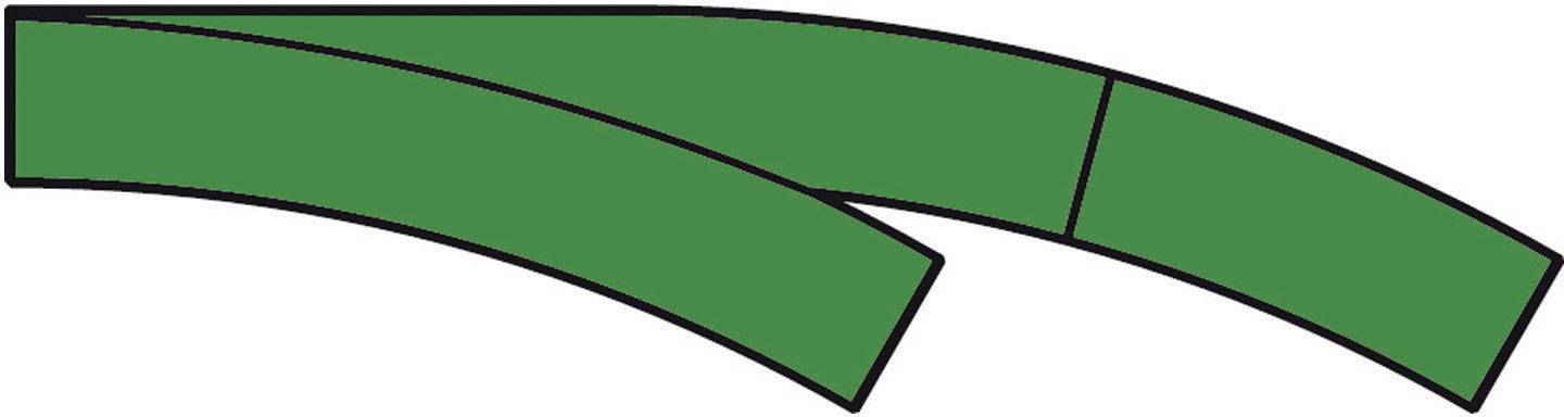 Deux rubans verts qui se croisent et pointent dans des directions différentes.