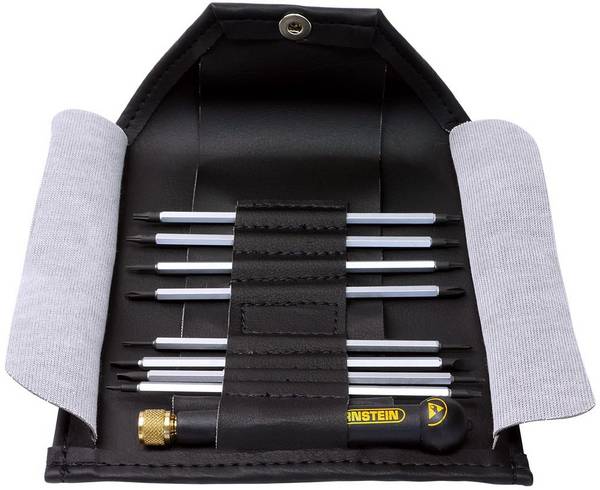Set de pointes de tournevis à enficher avec manche ESD, 9 pcs Bernstein 4-920