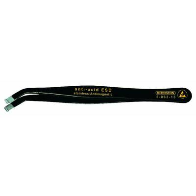 Pince ESD anti-acide en acier inoxydable, antimagnétique ; surface noire ; Numéro de modèle 5-063-13 ; Marque Bernstein.