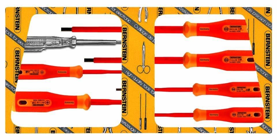 BERNSTEIN Tools for Electronics 14-650-VDE VDE Jeu de tournevis 7 pièces vis à fente, vis Pozidriv