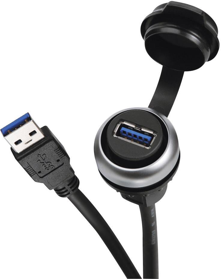 cordon USB 3.0 prise à encastrer type A embase femelle 490113.0030 vers fiche mâle type A 490113.0030 Lütze Contenu: 1 p