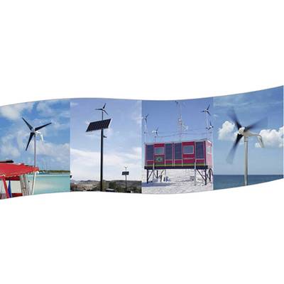 Différentes scènes de technologies éolienne et solaire : des éoliennes et des modules solaires dans divers endroits, incluant une station de recherche.
