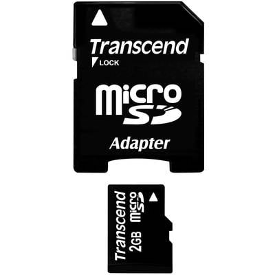 Carte microSD Transcend TS2GUSD 2 GB Class 2 avec adaptateur SD