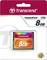 Carte CompactFlash Transcend de 8 Go, vitesse 133x, adaptée aux transferts de données rapides.