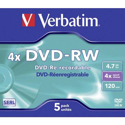 DVD-RW vierge Verbatim 43285 5 pc(s) 4.7 GB 120 min réinscriptible