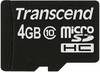Transcend Premium Carte microSDHC 4 GB Class 10