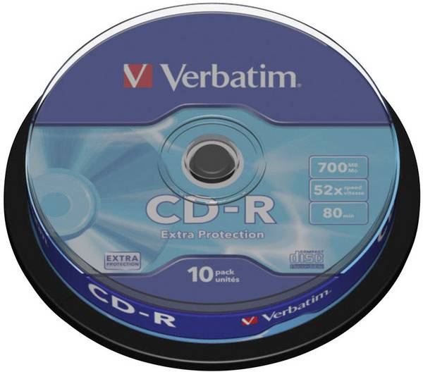 CD-R vierge 700 Mo Verbatim 43437 10 pc(s) tour imprimable
