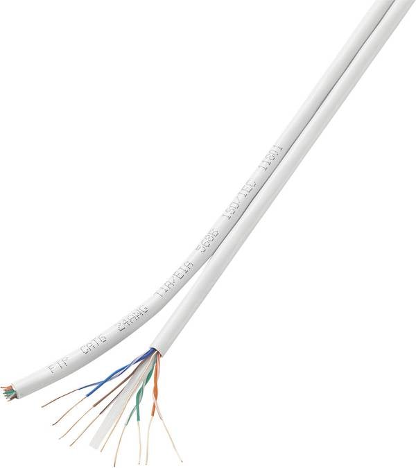TRU COMPONENTS Câble réseau CAT 6 U/UTP 8 x 2 x 0.196 mm² blanc 100 m
