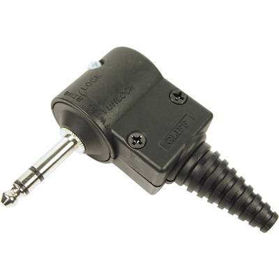 Cliff CL2076S Jack 6.35 mm mâle, coudé Nombre de pôles: 3 stéréo noir 1 pc(s)-0