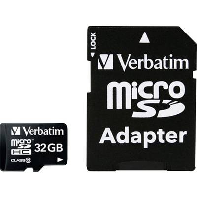 'Carte mémoire Verbatim microSDHC 32 Go avec adaptateur.'