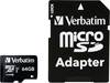 Carte microSDXC Verbatim MICRO SDXC 64GB CL 10 ADAP 64 GB Class 10 avec adaptateur SD