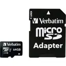 Verbatim MICRO SDXC 64GB CL 10 ADAP Carte microSDXC 64 GB Class 10 avec adaptateur SD