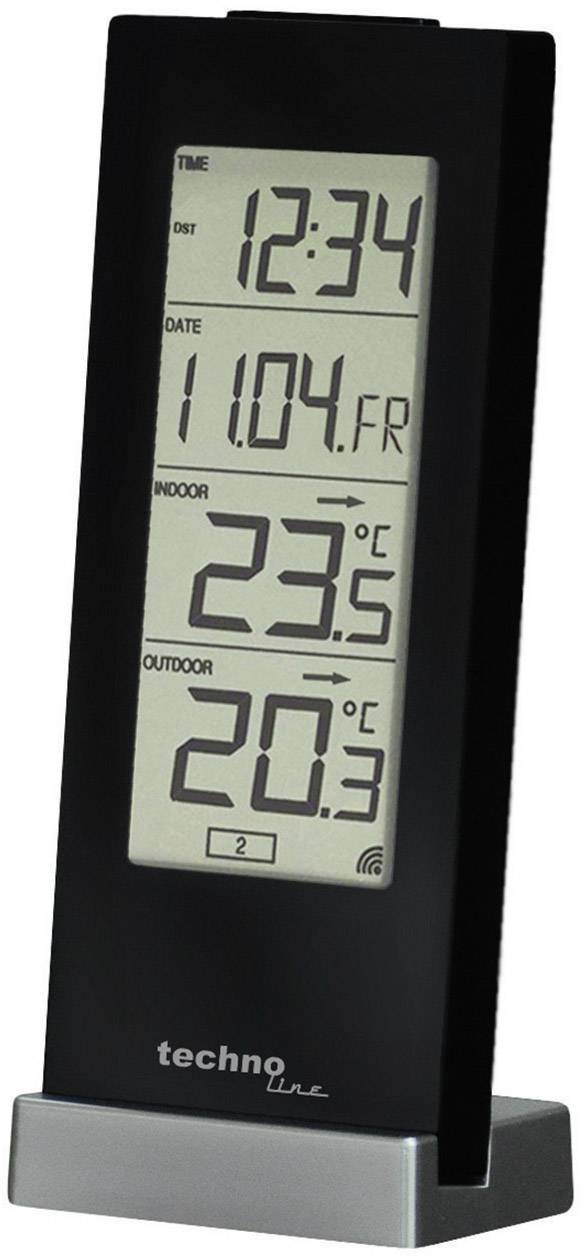 Thermomètre radiopiloté Techno Line WS 9767 noir