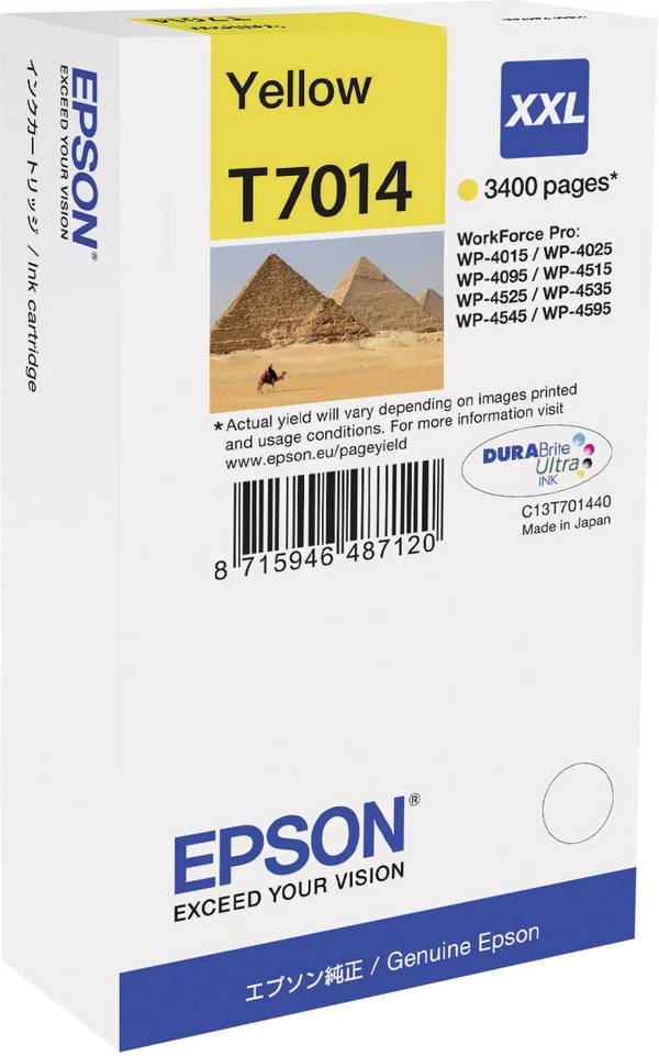 Epson Encre T7014 d'origine  jaune C 13 T 70144010