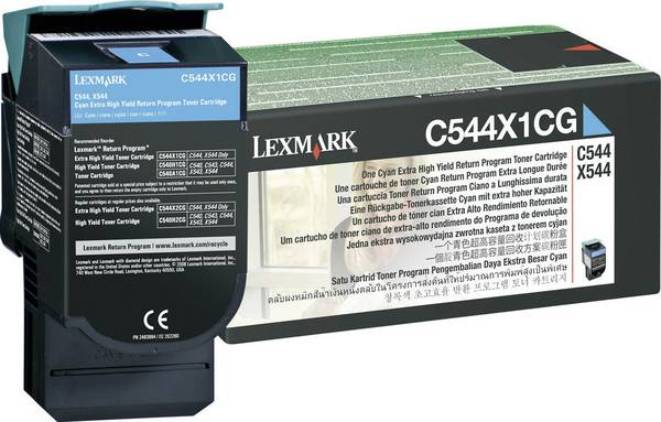 Toner de retour d'origine Lexmark C544 C546 X544 X546 X548 cyan