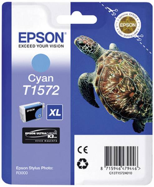 Epson Encre T1572 XL d'origine cyan C13T15724010