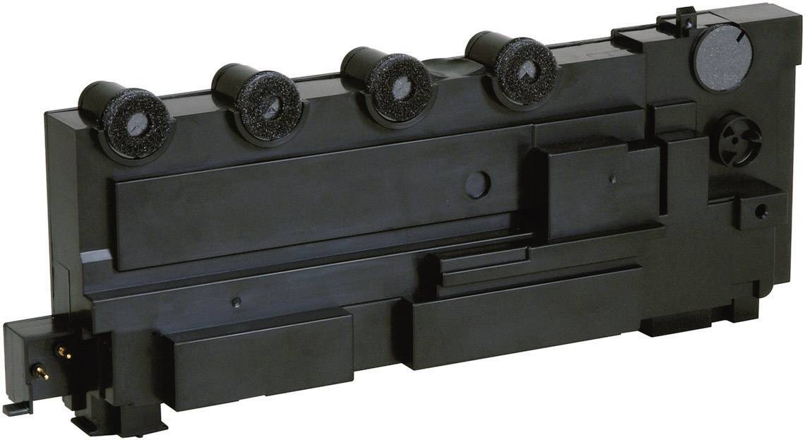 Un composant électronique noir rectangulaire avec quatre éléments ronds sur le dessus. Il dispose de connexions sur le côté gauche.