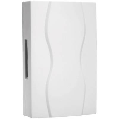 Un boîtier rectangulaire blanc en plastique aux lignes lisses et ondulées.