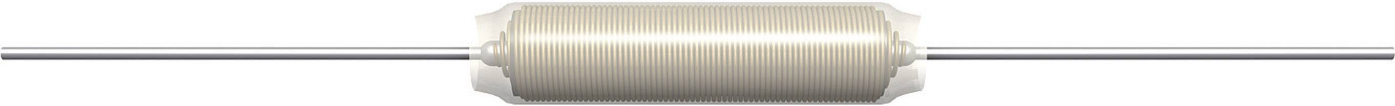 Résistance à connexions axiales et corps cylindrique, typique des circuits électroniques.