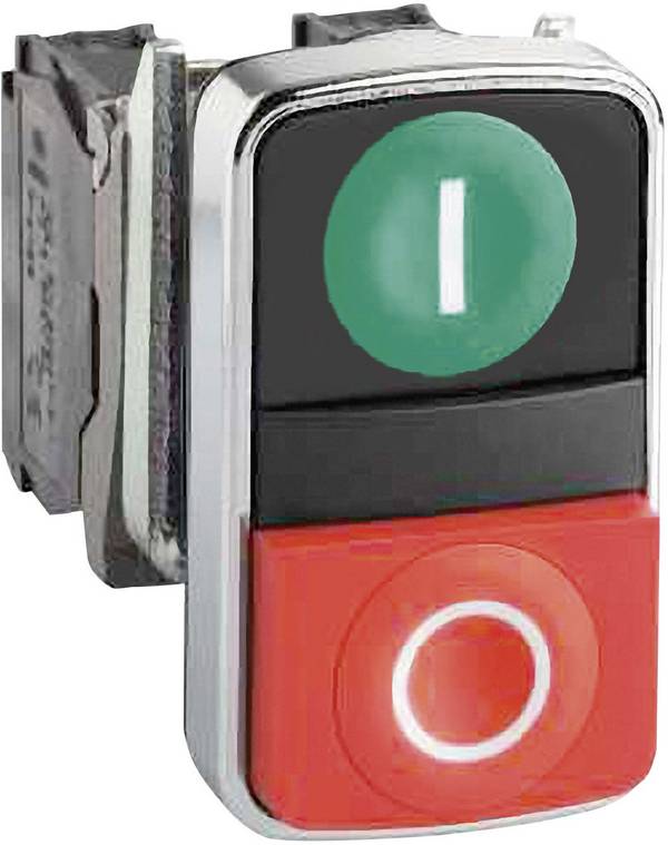 Schneider Electric ZB4BA7341 Harmony ZB4BA7341 Bouton-poussoir à double touche actionneur plat 2 boutons vert, rouge  décrochage par pression<br> 1 pc(s)