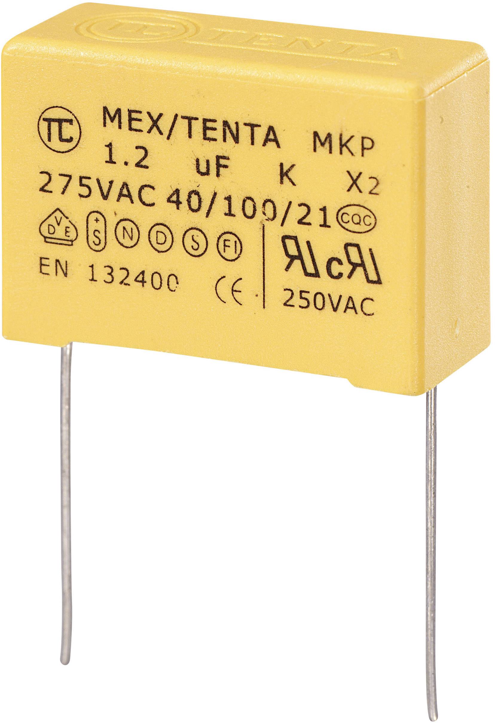 TRU COMPONENTS MKP-X2 1 pc(s) Condensateur anti-parasite MKP-X2 sortie radiale 1.2 µF 275 V/AC 10 % 27.5 mm (L x l x H) 