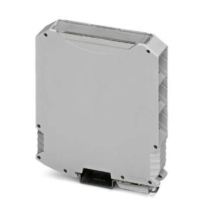 Un appareil électronique gris dans un boîtier rectangulaire. Il dispose de deux connecteurs latéraux et d'une surface supérieure plate.