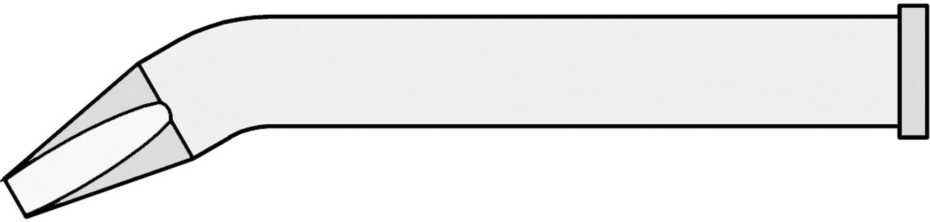 Une pipette de verre courbée avec un embout plat, typique des applications en laboratoire.